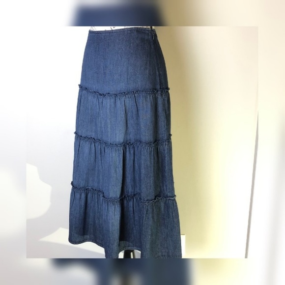 Jones Wear Jeans Denim Panel Skirt Size 4 - Picture 3 of 7